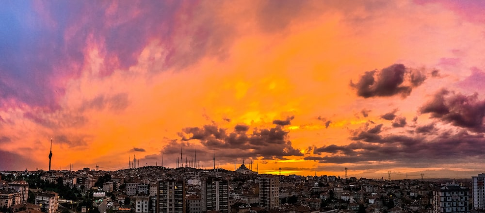 city buildings during golden hour