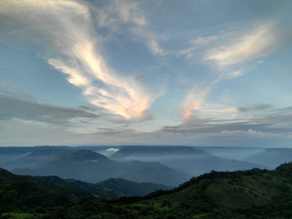 aerial photography of mountain range