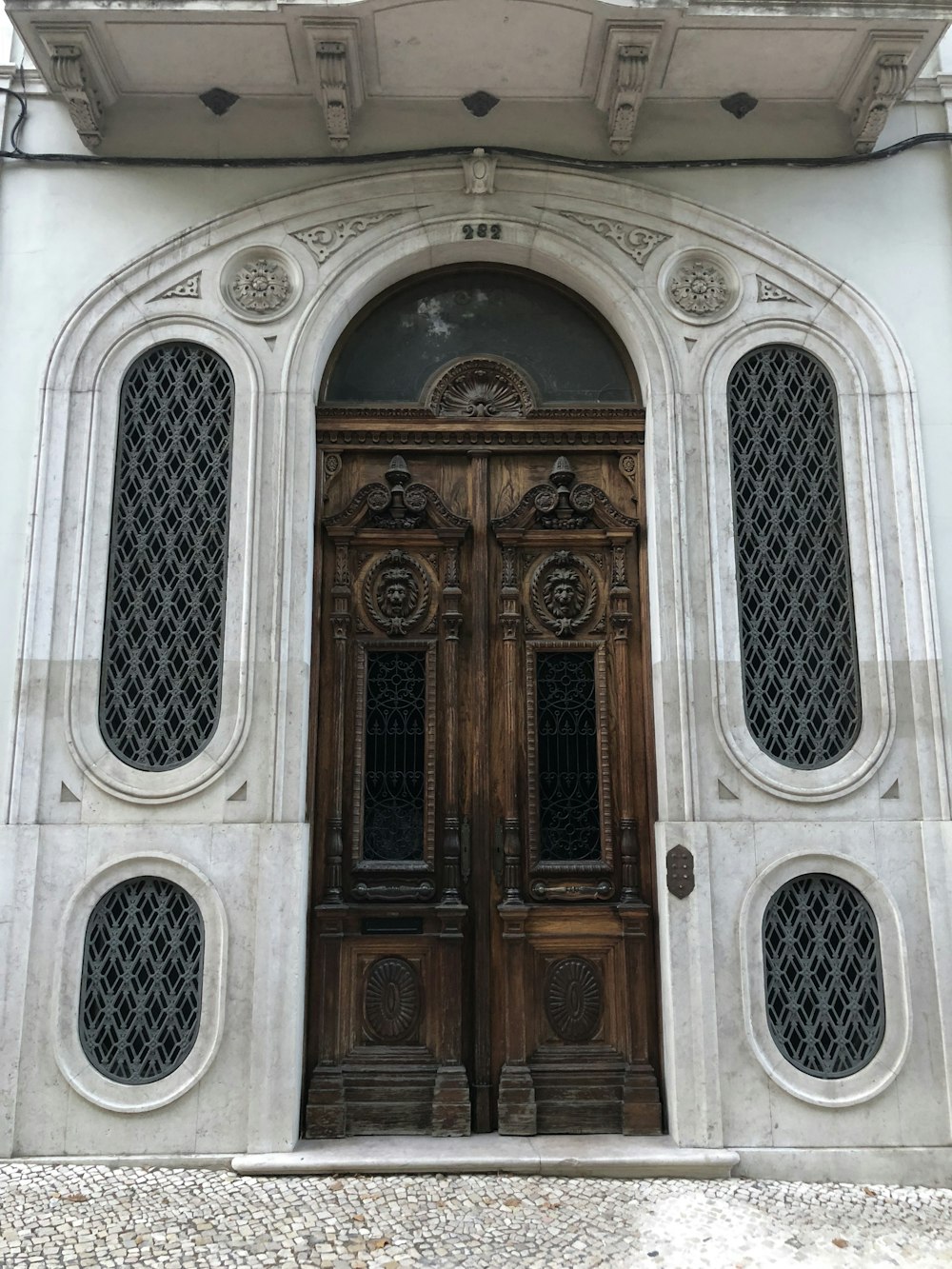 brown wooden door