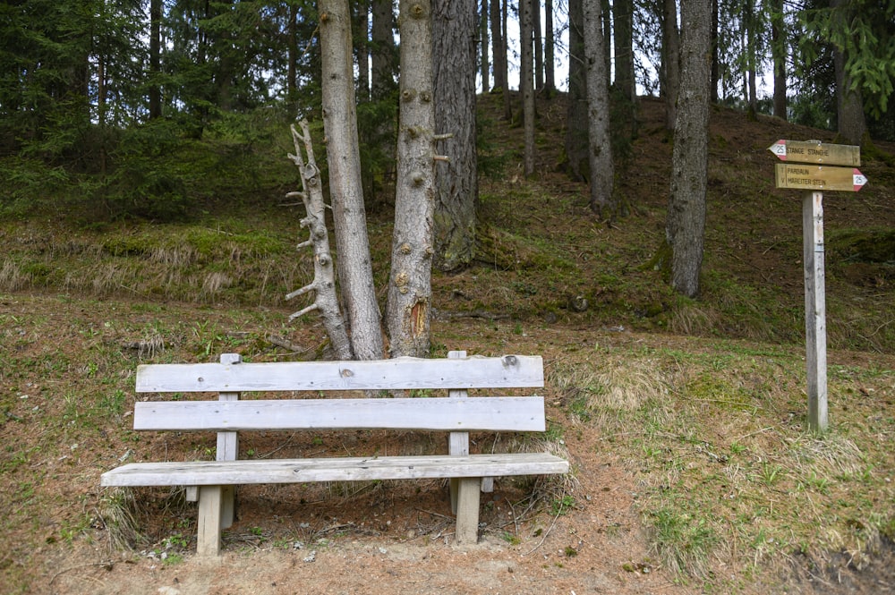 white wooden bench