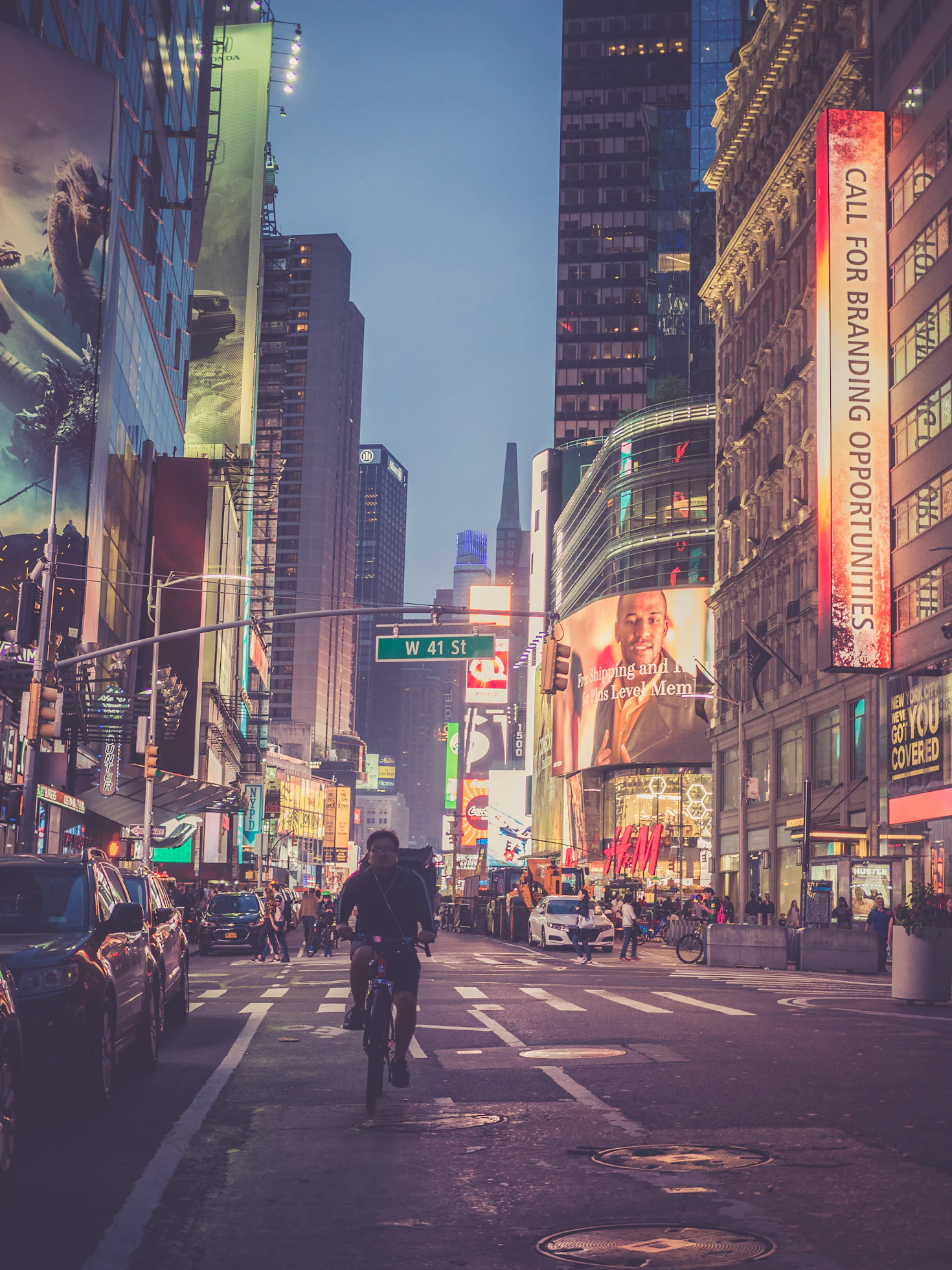 New York City rooftop view at dusk