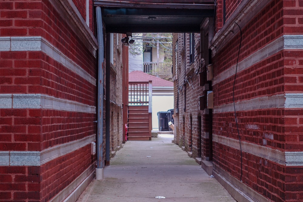 architectural photography of red building