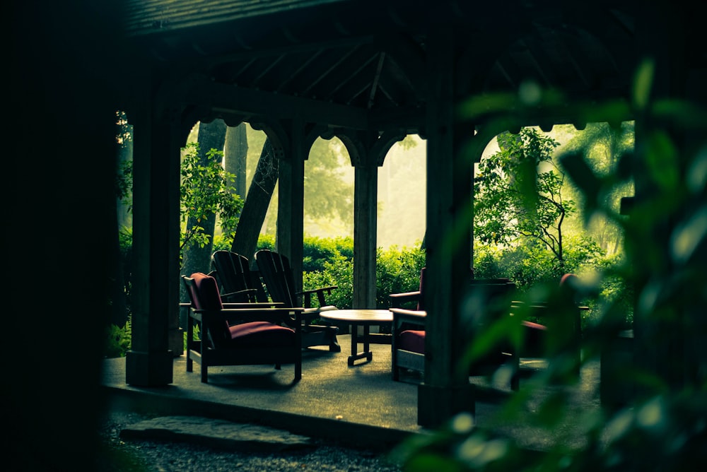 empty gazebo at the garden