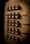 Close-up of an access control panel with a keypad.