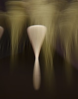 a group of white vases sitting on top of a table