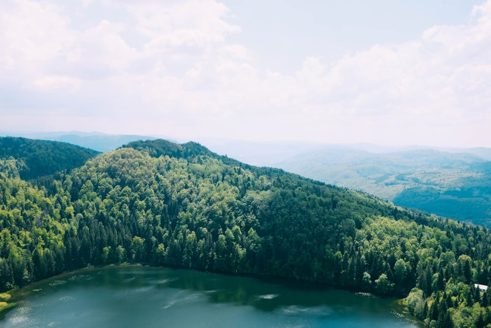 aerial photography of green mountain