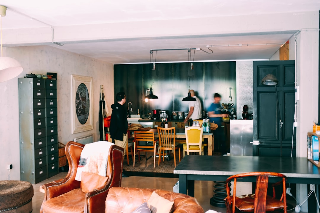 people standing on kitchen room