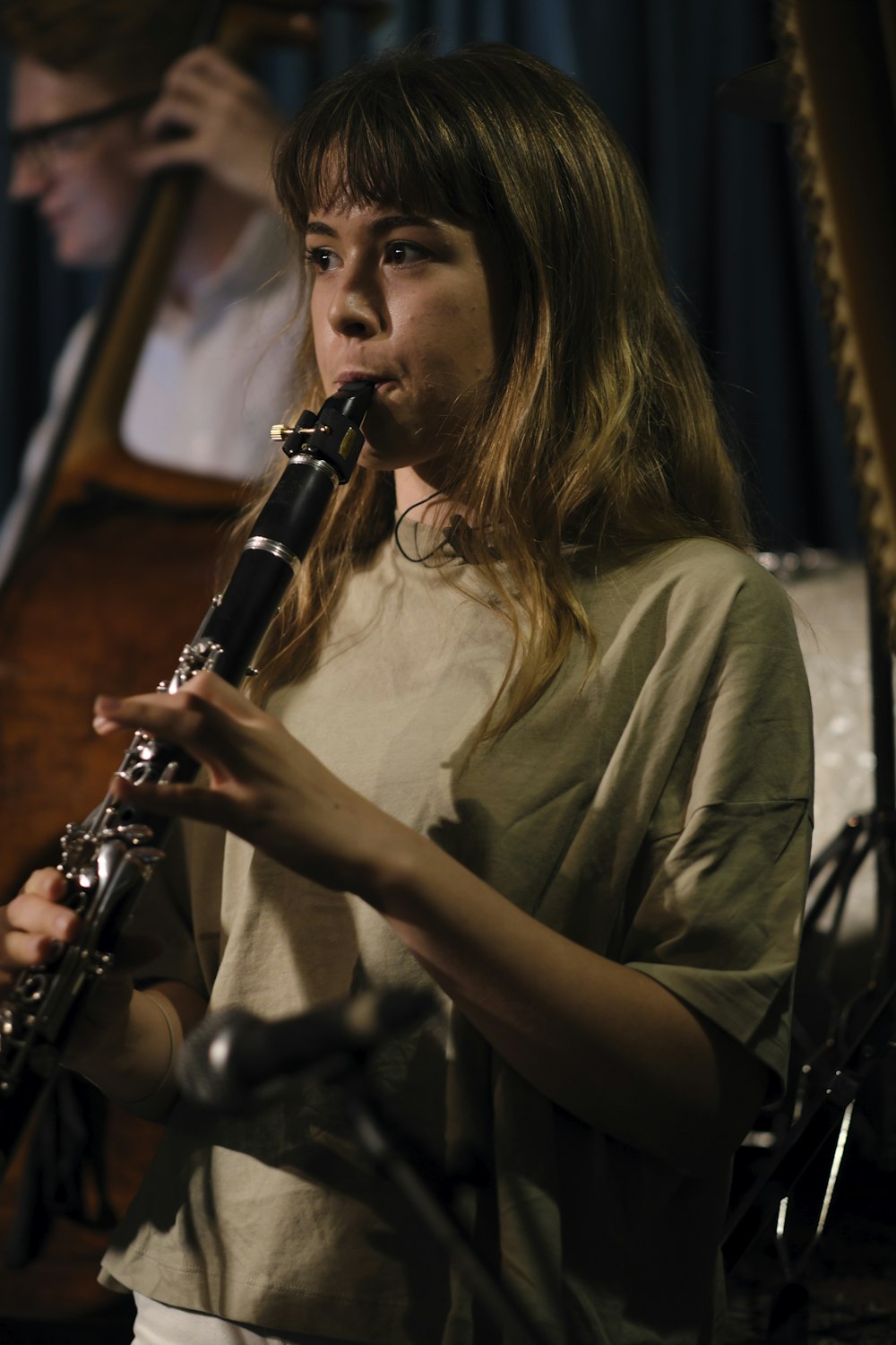 woman playing flute