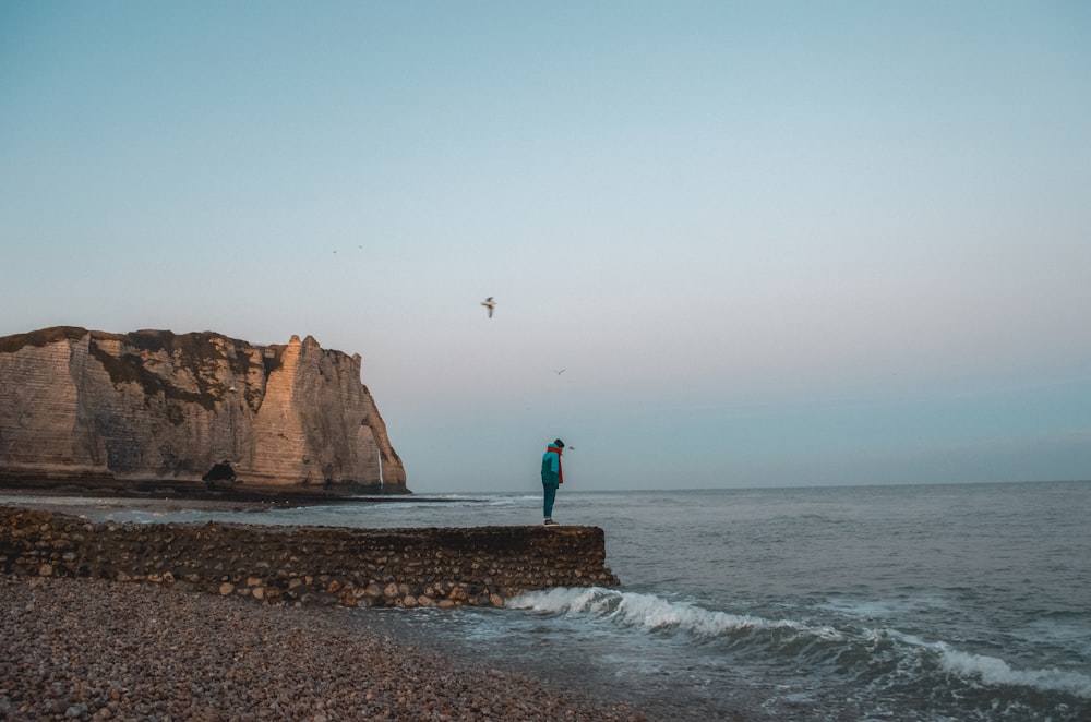 person standing near the sea during daytime