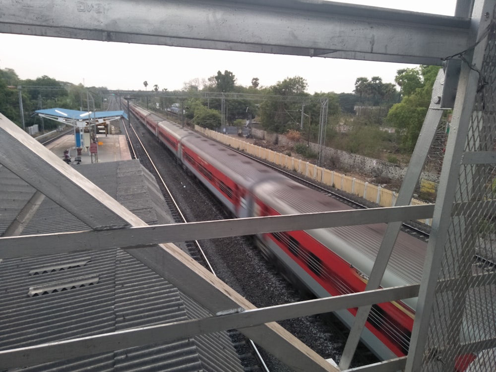 moving train view from footbridge