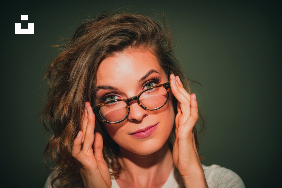 Portrait Of Woman Wearing Eyeglasses With Black Frames Photo Free Glasses Image On Unsplash