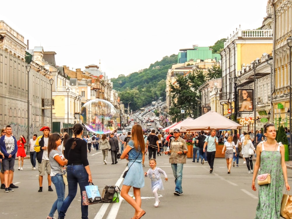 people on street