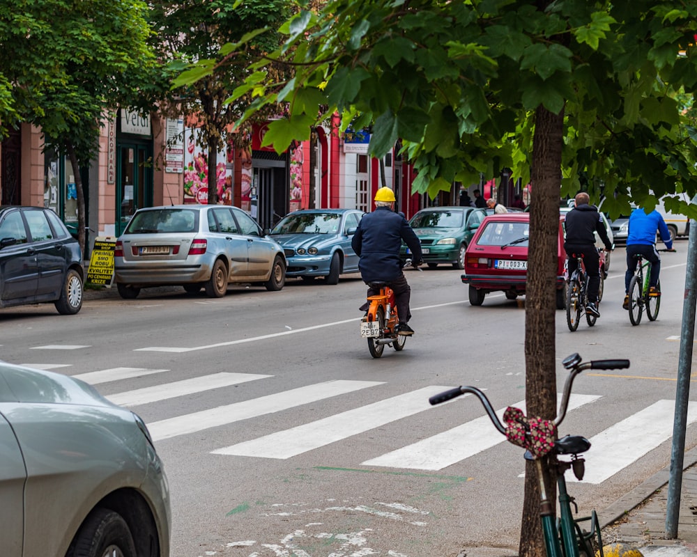 man riding bike