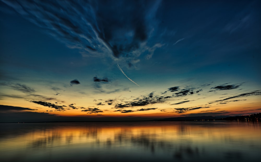 long exposure photography body of water