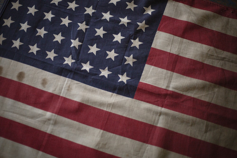 USA flag in close-up photo