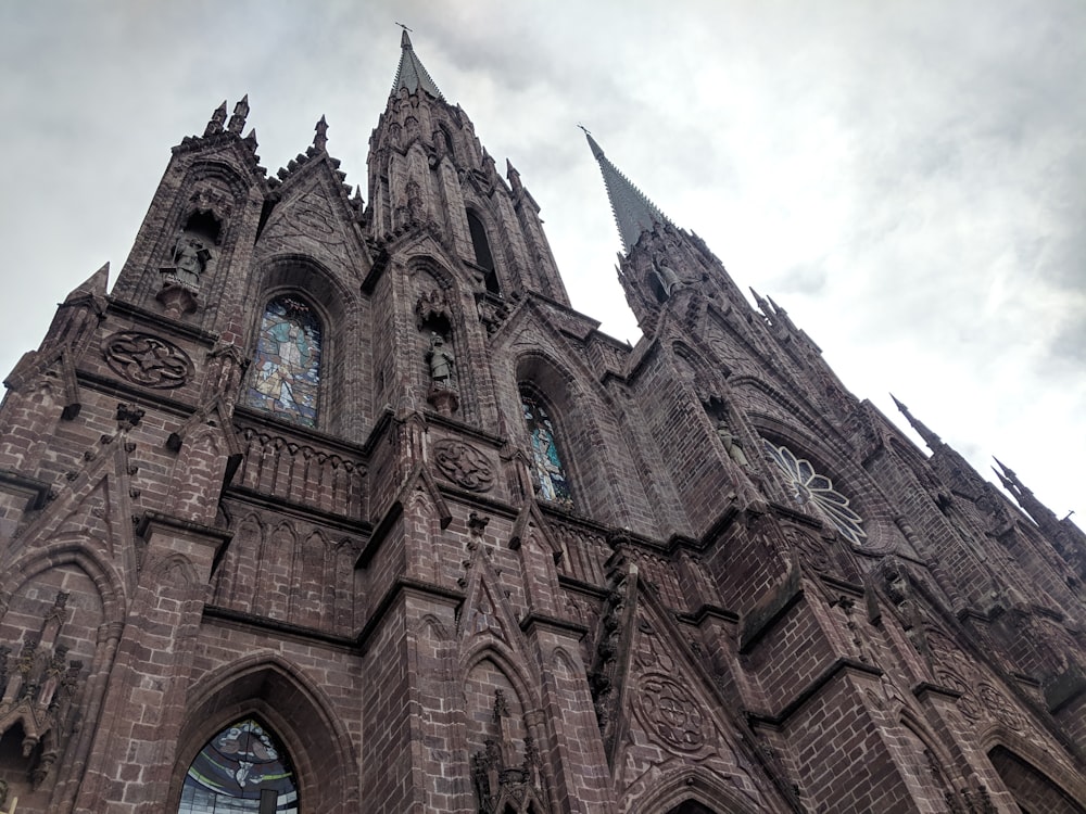 low-angle photography of cathedral