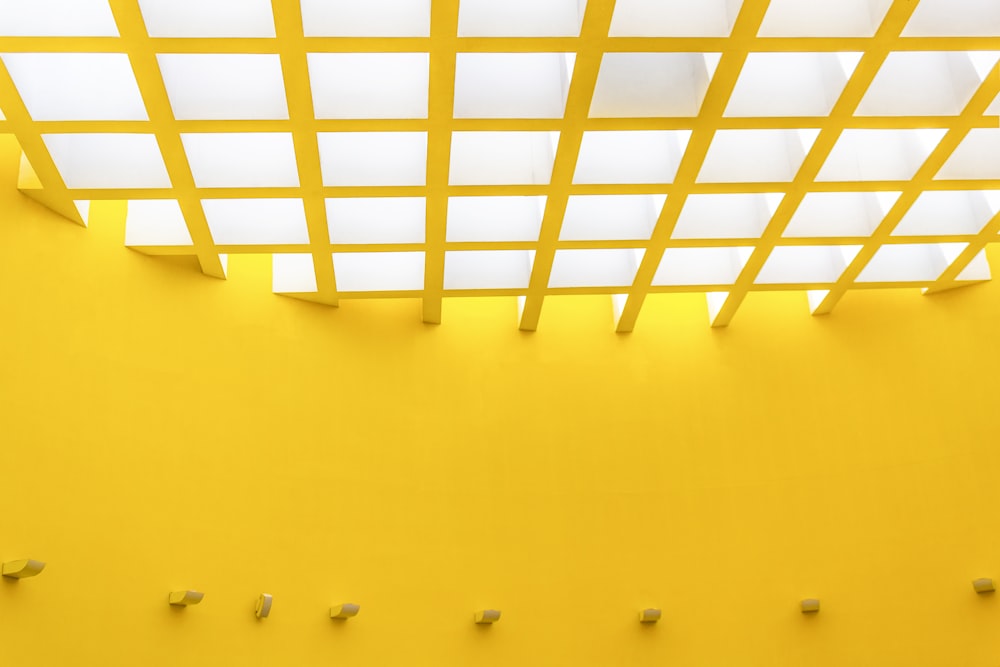 yellow and white painted wall