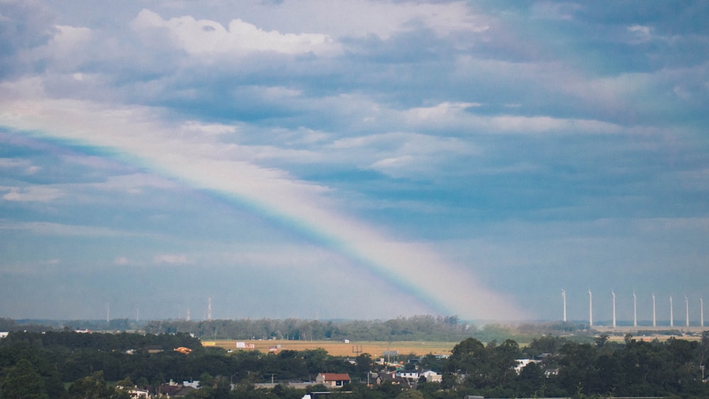 cityscape with rainbow photography