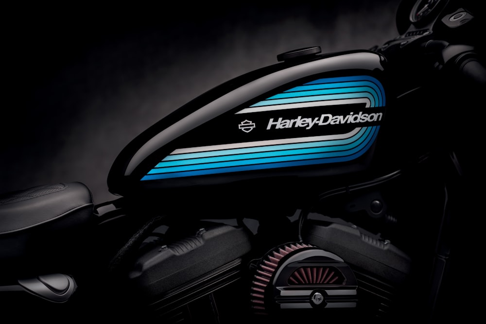papel de parede preto da motocicleta Harley-Davidson
