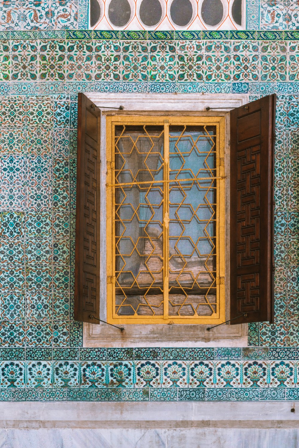 opened brown wooden window