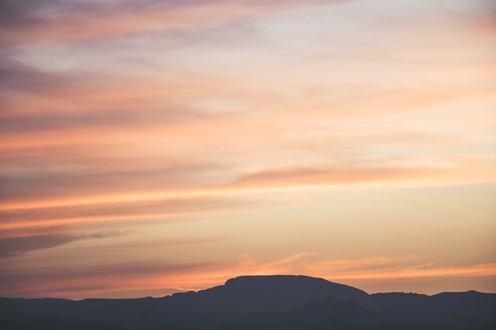 mountain view during sunset