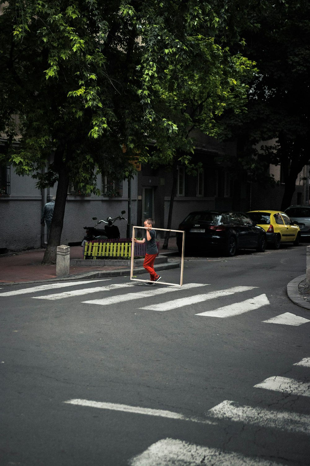 person wearing red pants