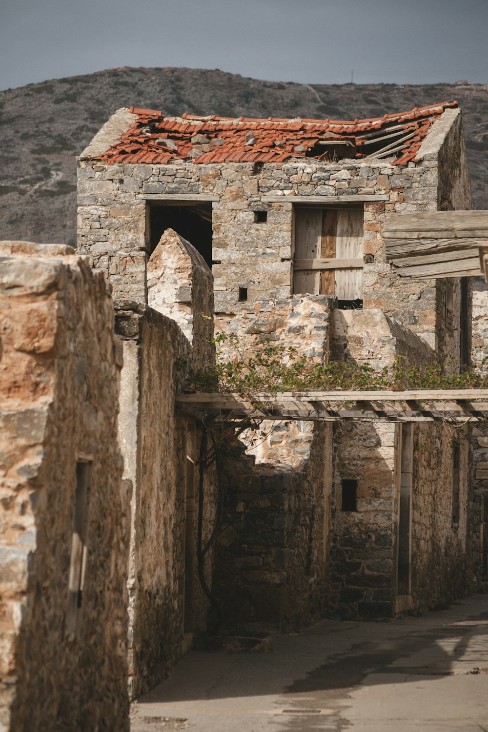 brown and black bricked house