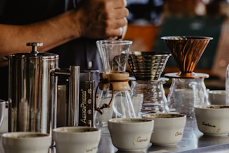 person brewing coffee