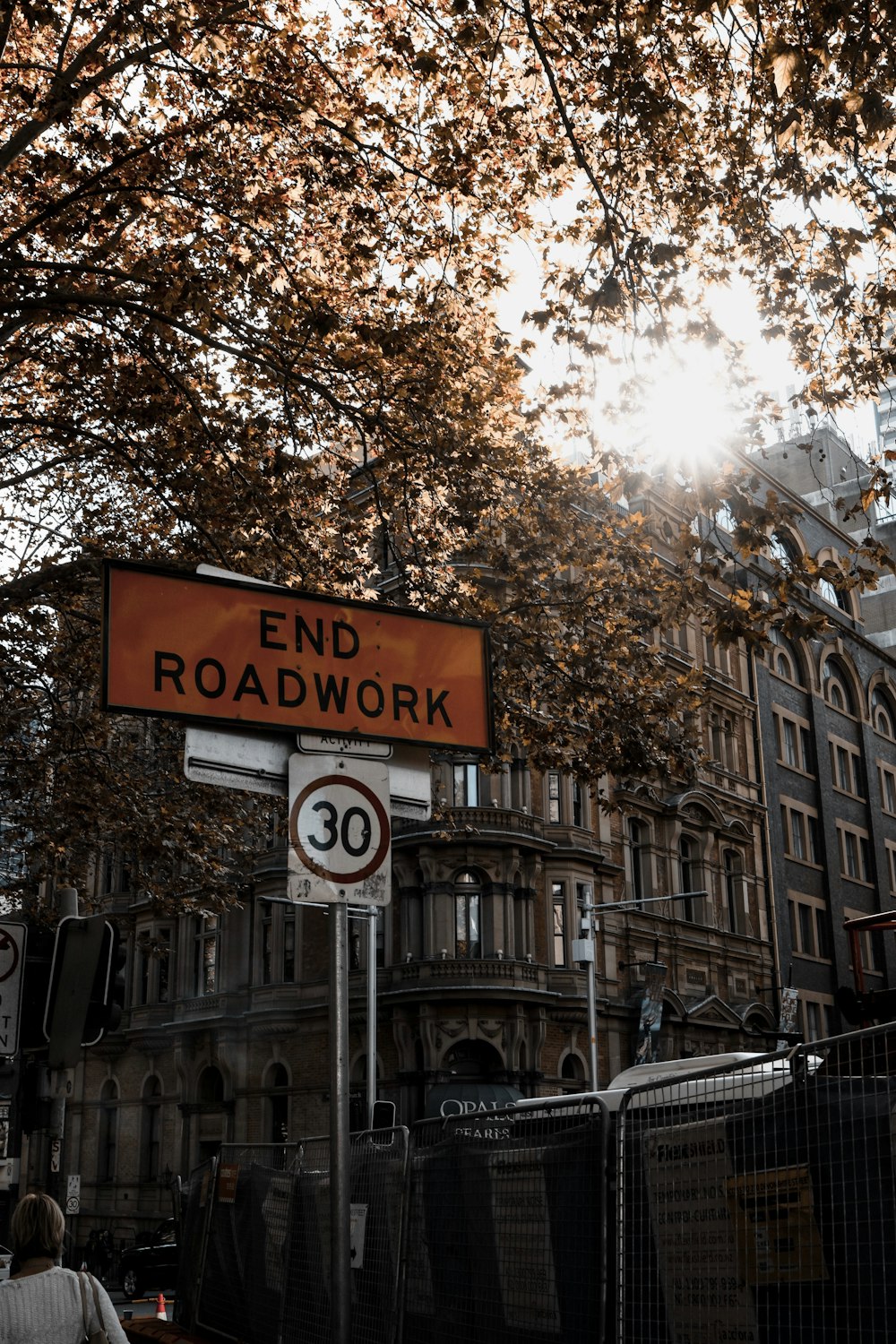 End Roadwork signage