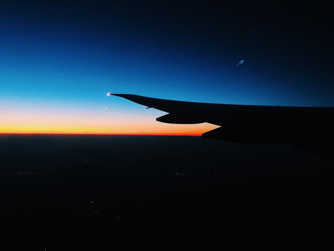 airliner on flight during nighttime