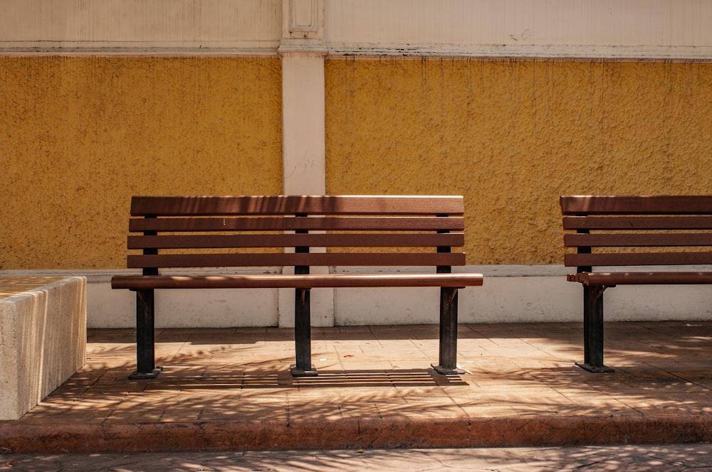 brown wooden bench