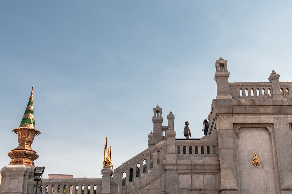 person standing on building