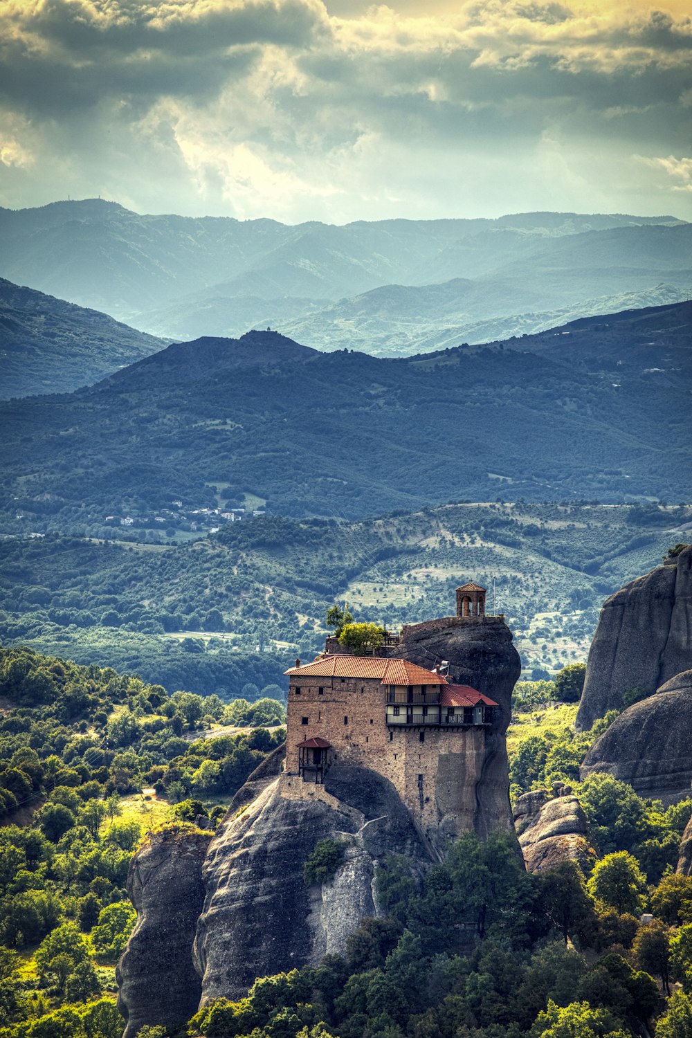 concrete building on hill