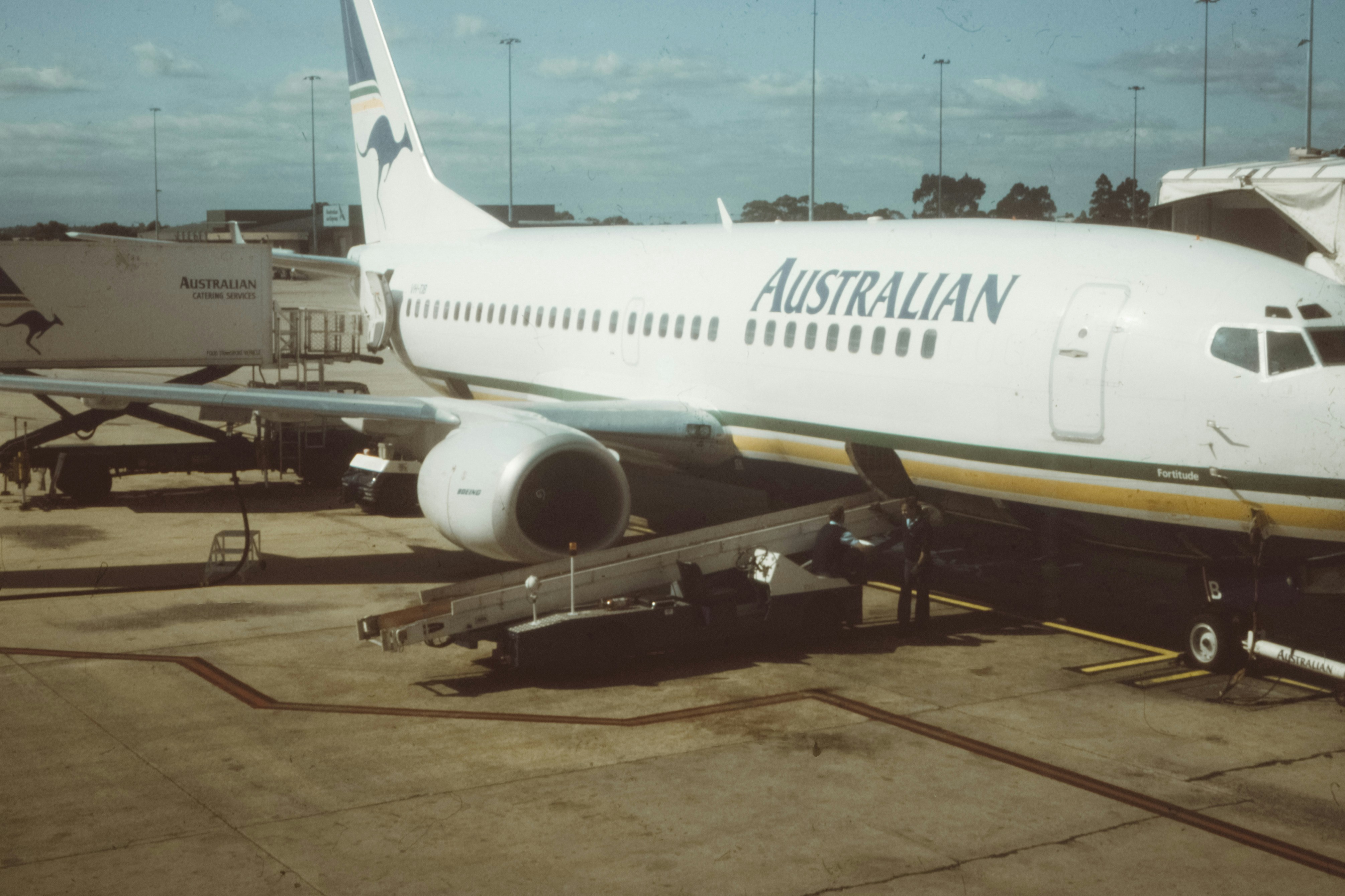 white plane on airport