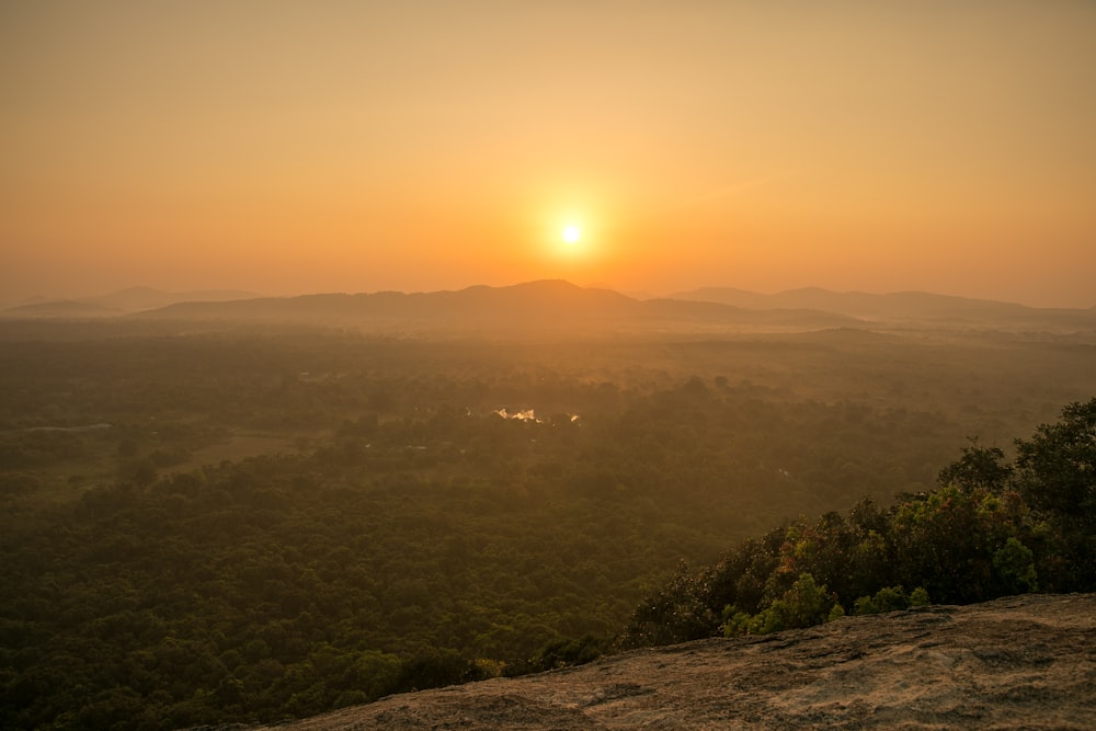 sunset over the valley