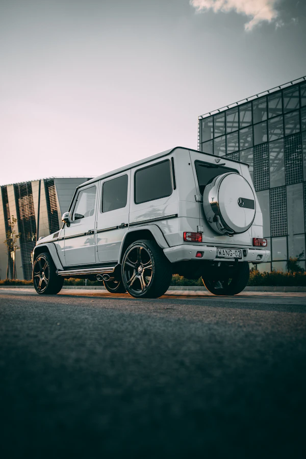 Modern white SUV side profile
