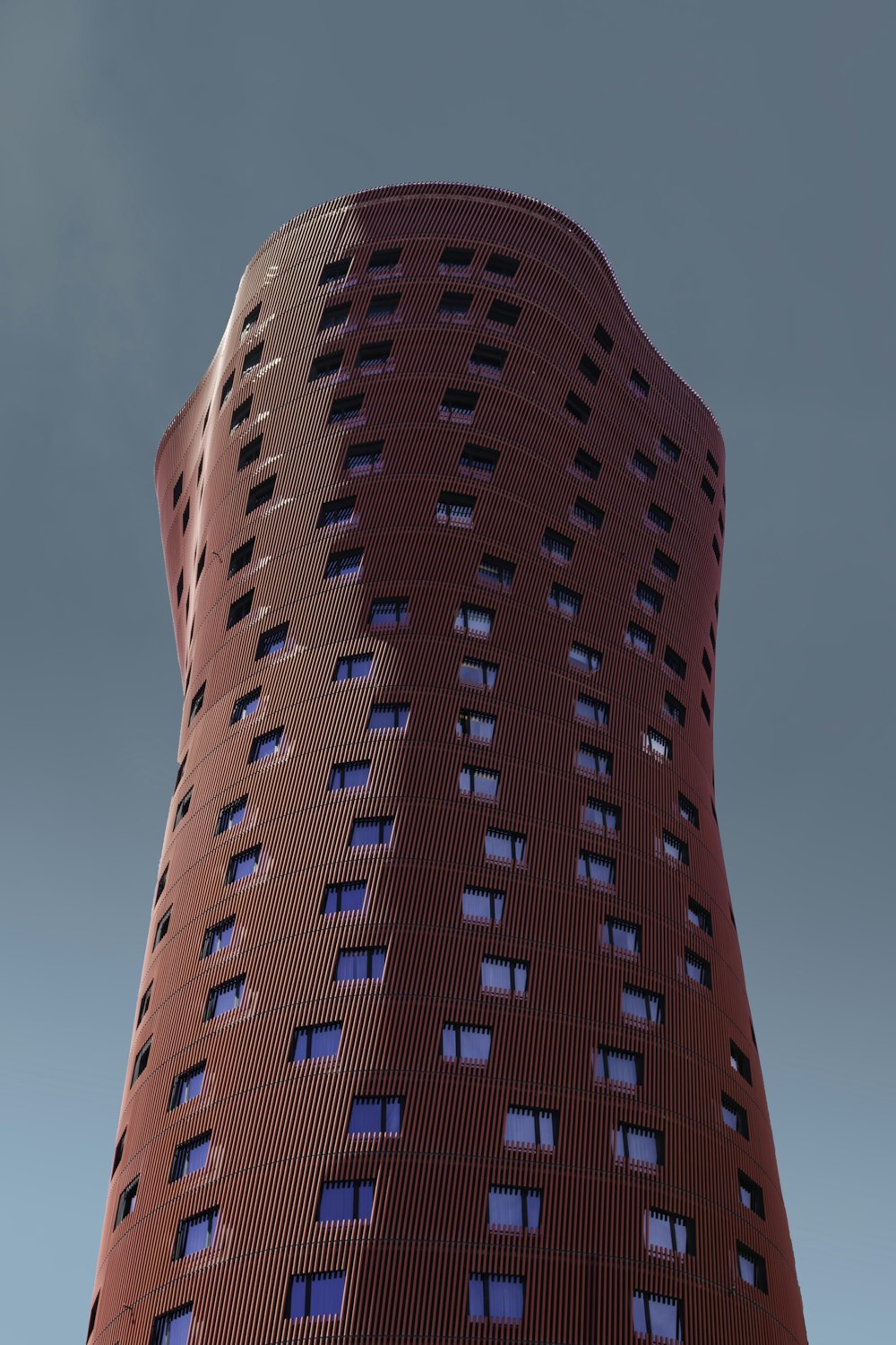 tall red building