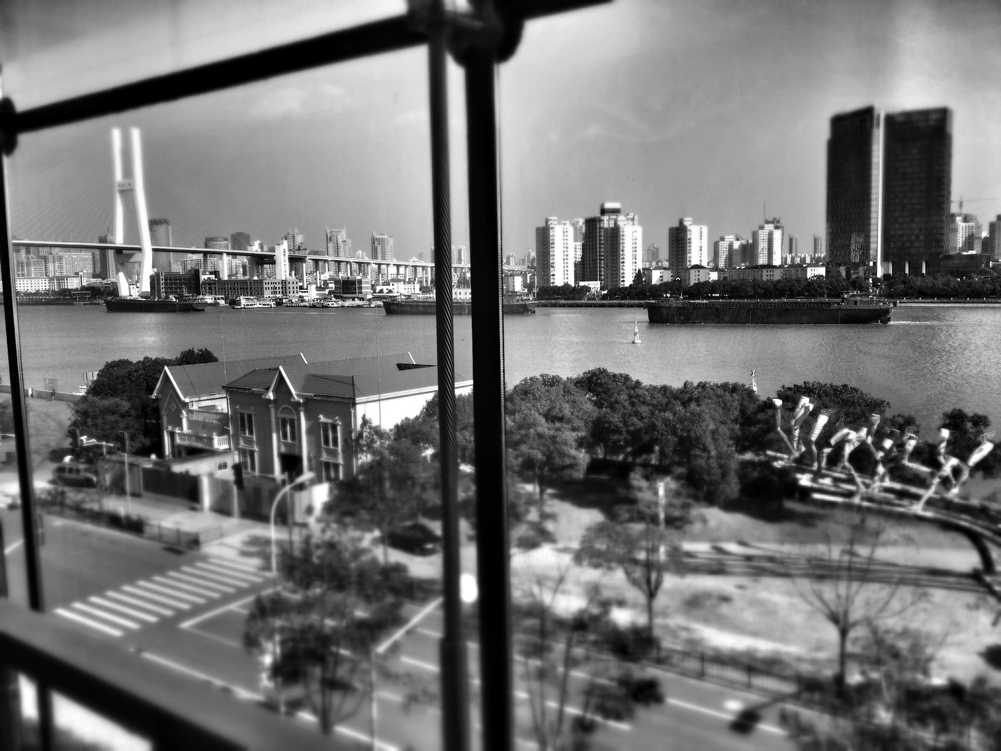 View from the Power Plant of Art onto the Huangpu river.