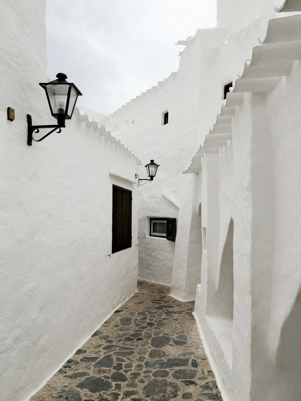 white concrete hallway