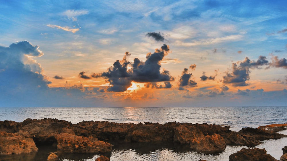 rocks beside sea