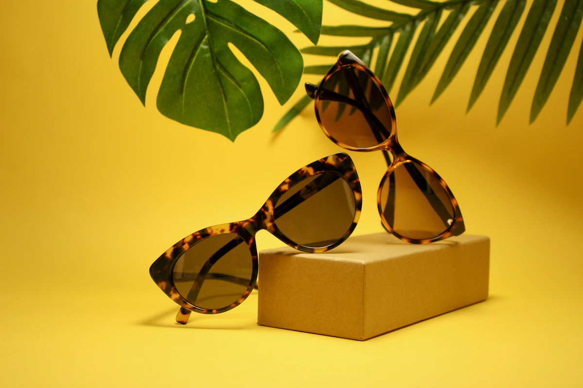 Dos armazones de carey estilo Wayfarer con su estuche