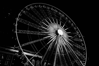 gray and black Ferris wheel during nighttime