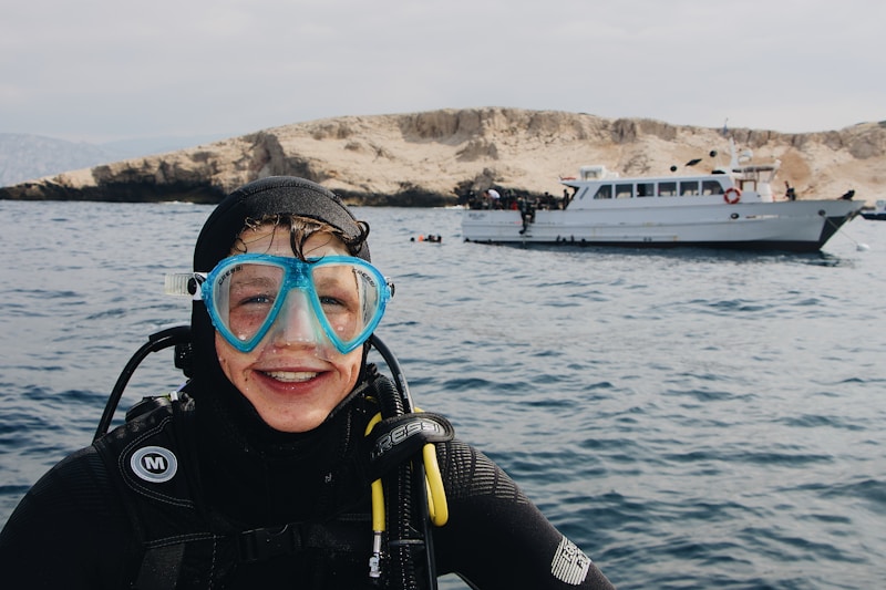 Adventure-seeking man scuba diving