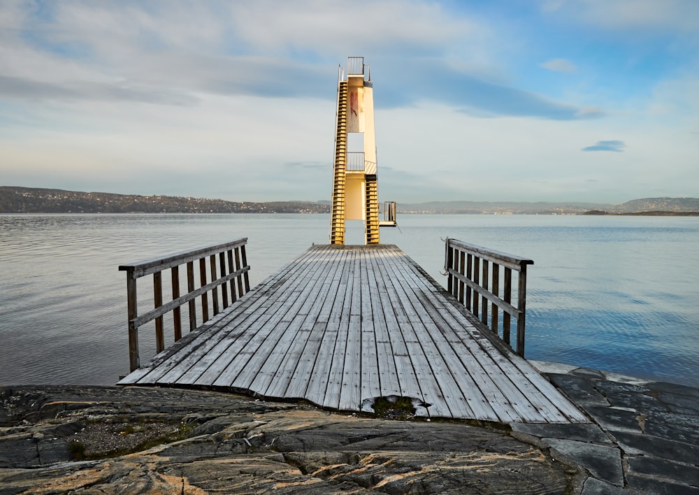 gray dock near ocean