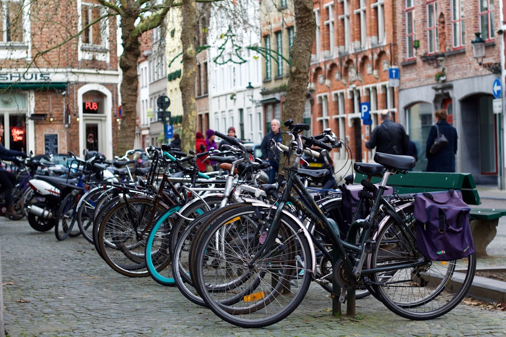 bicycles on parking lot
