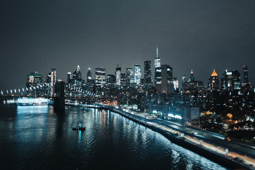 cityscape near bridge and beach