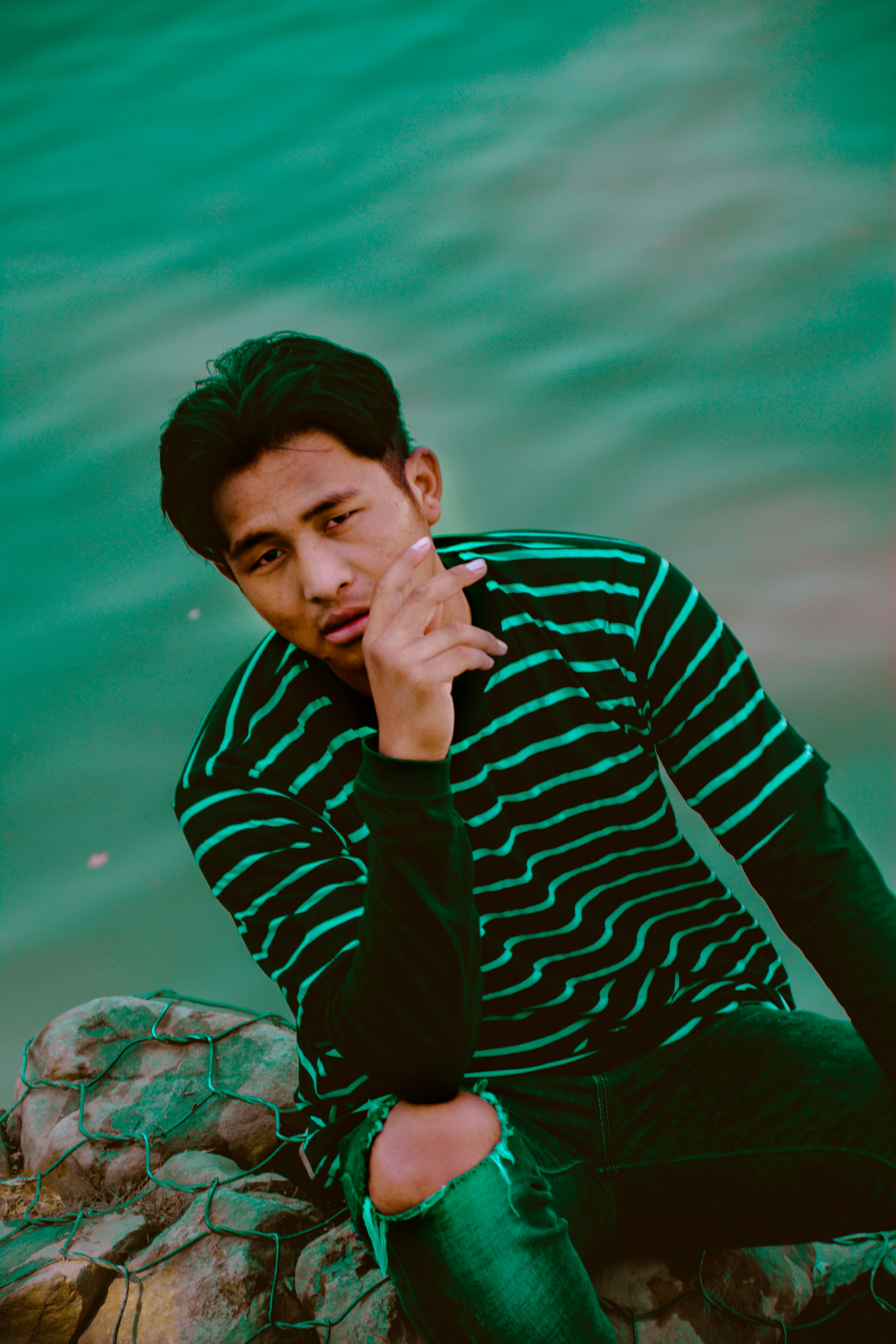 green striped shirt outfit
