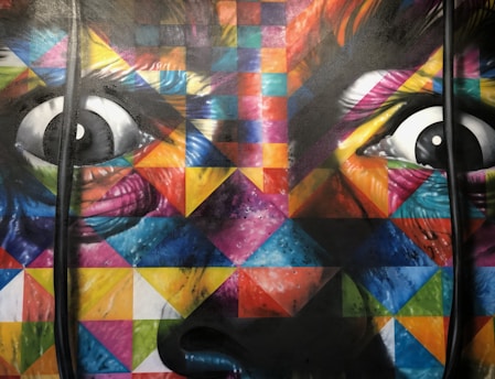 multicolored human face painting