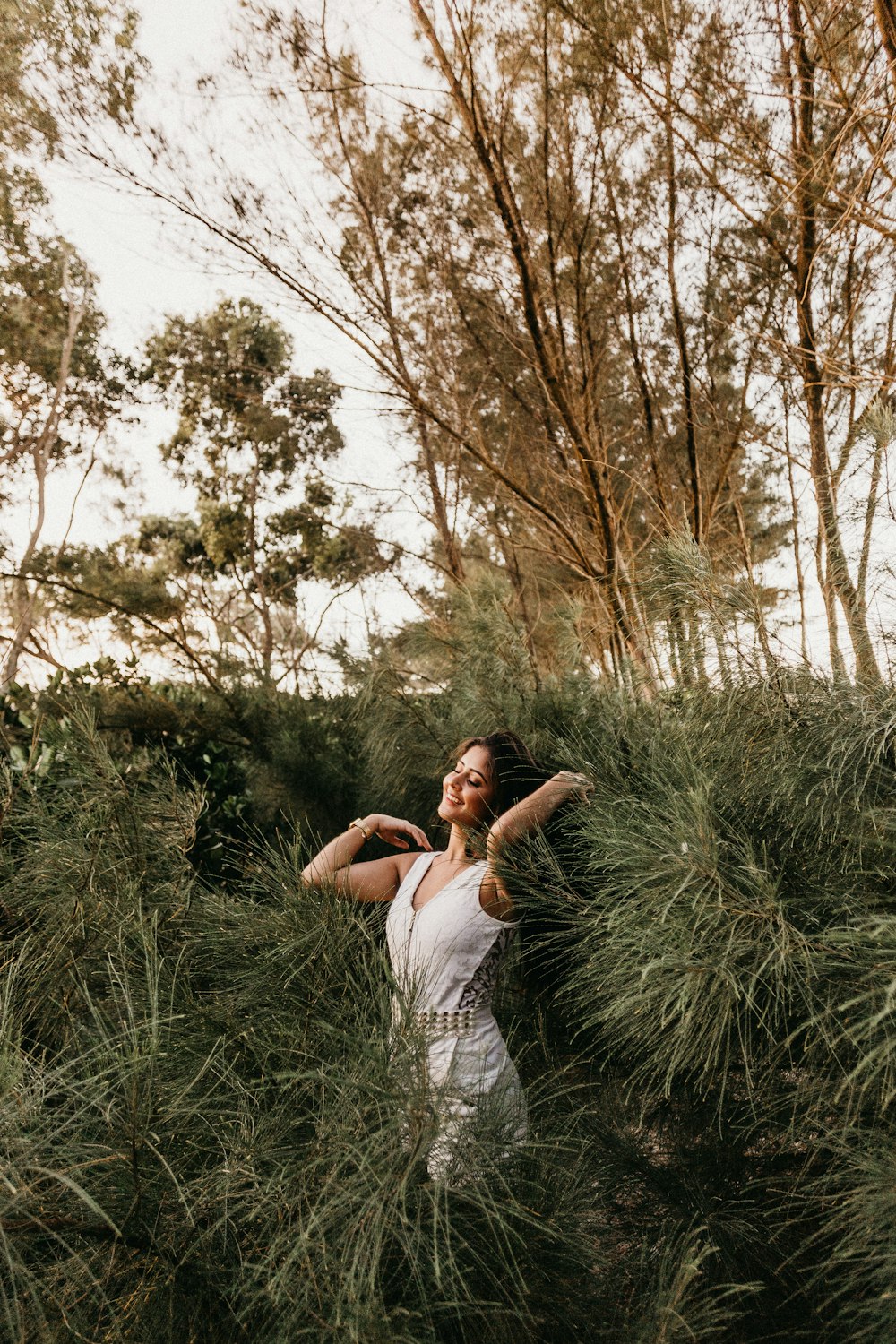 woman standing on grass field