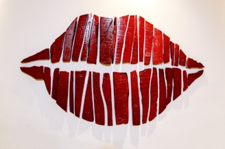 red lip wall decor